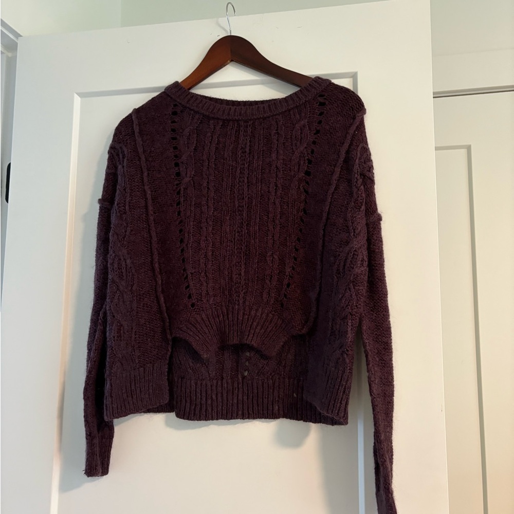 All Saints Deep Purple Knit Sweater